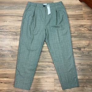 Topshop Tall plaid pleated trousers pants, 14